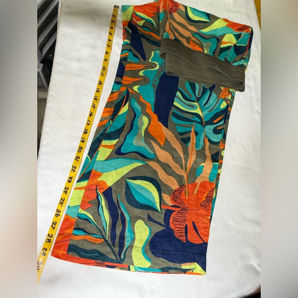 SOFT SURROUNDINGS Olive green & orange tropical print Linen pants size 3X. - Picture 13 of 13